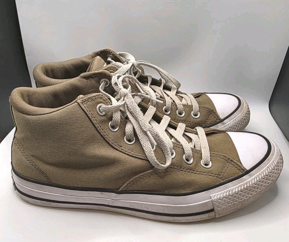 Converse Chuck Taylor All Star Mid Tan Canvas Sneakers Mens 9.5 Classic Lace Up
